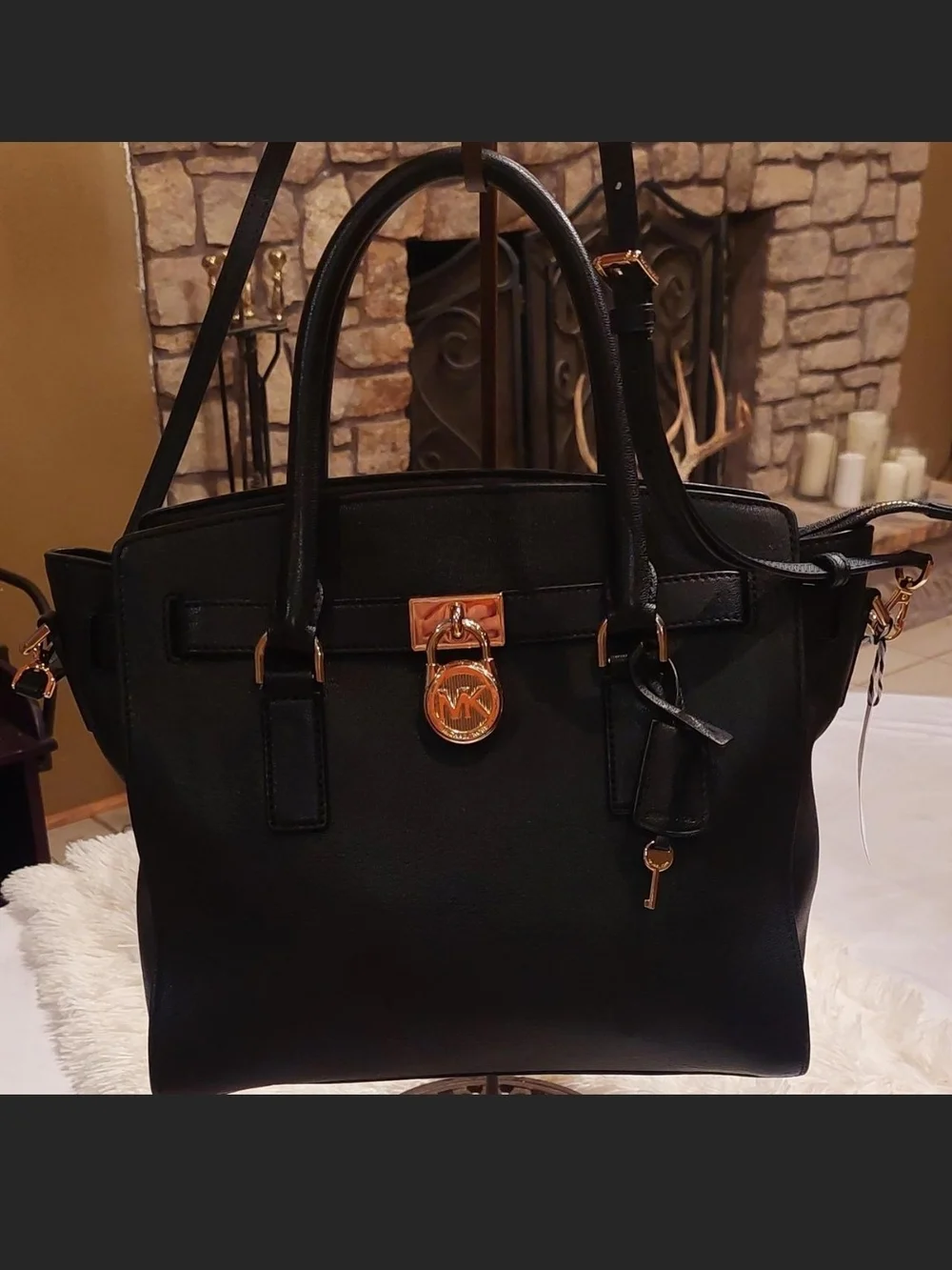 Michael Kors Black Hamilton Leather Satchel 2017